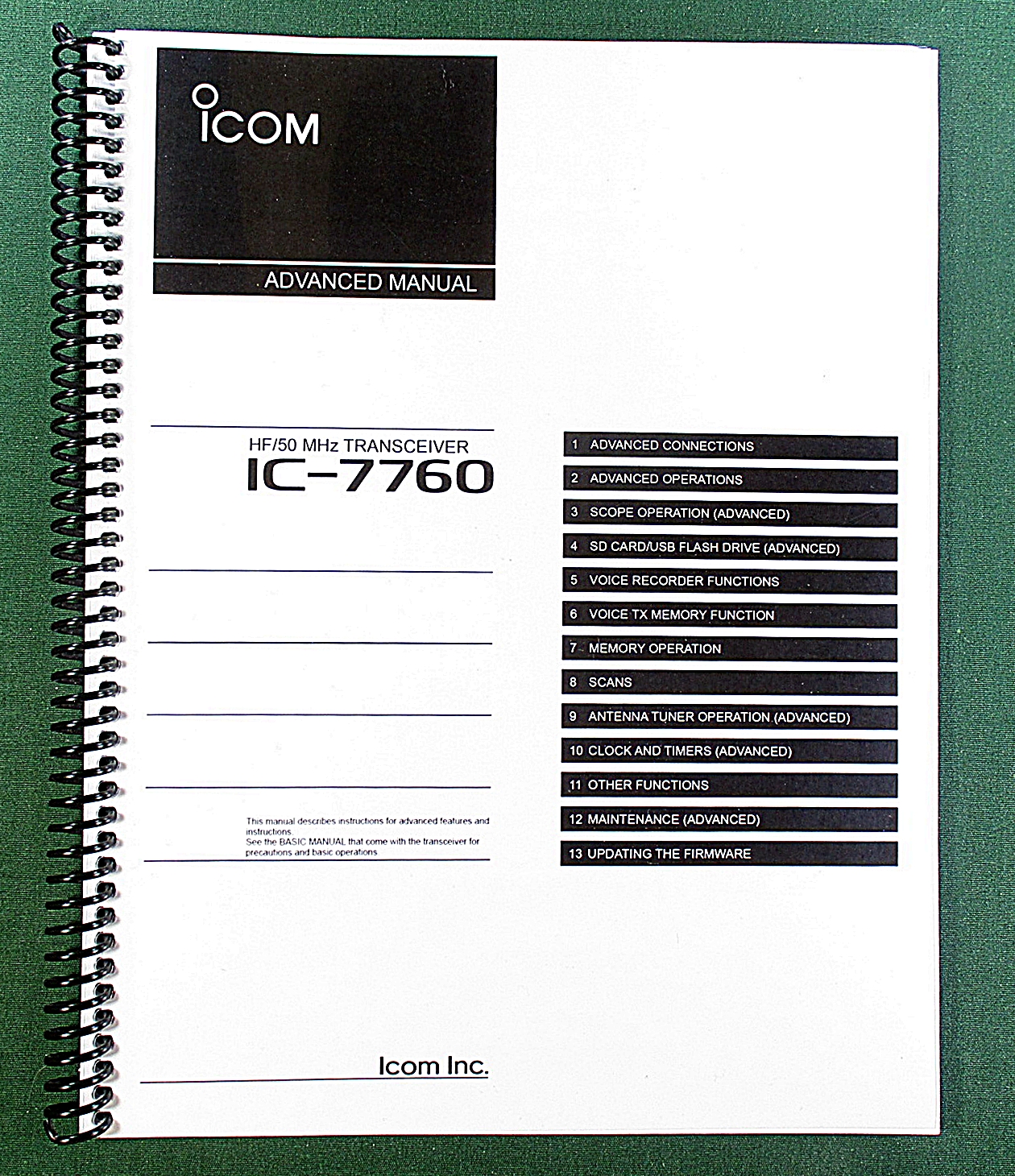 Icom IC-7760 Advanced Instruction Manual