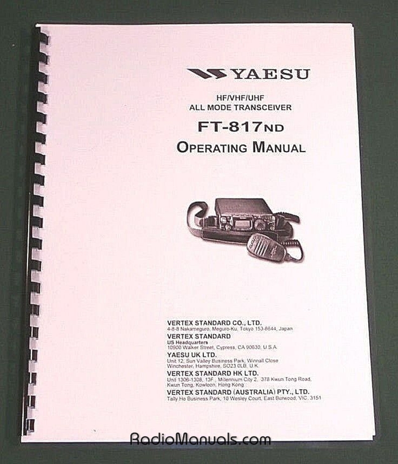 Yaesu Ft-817nd Instruction Manual