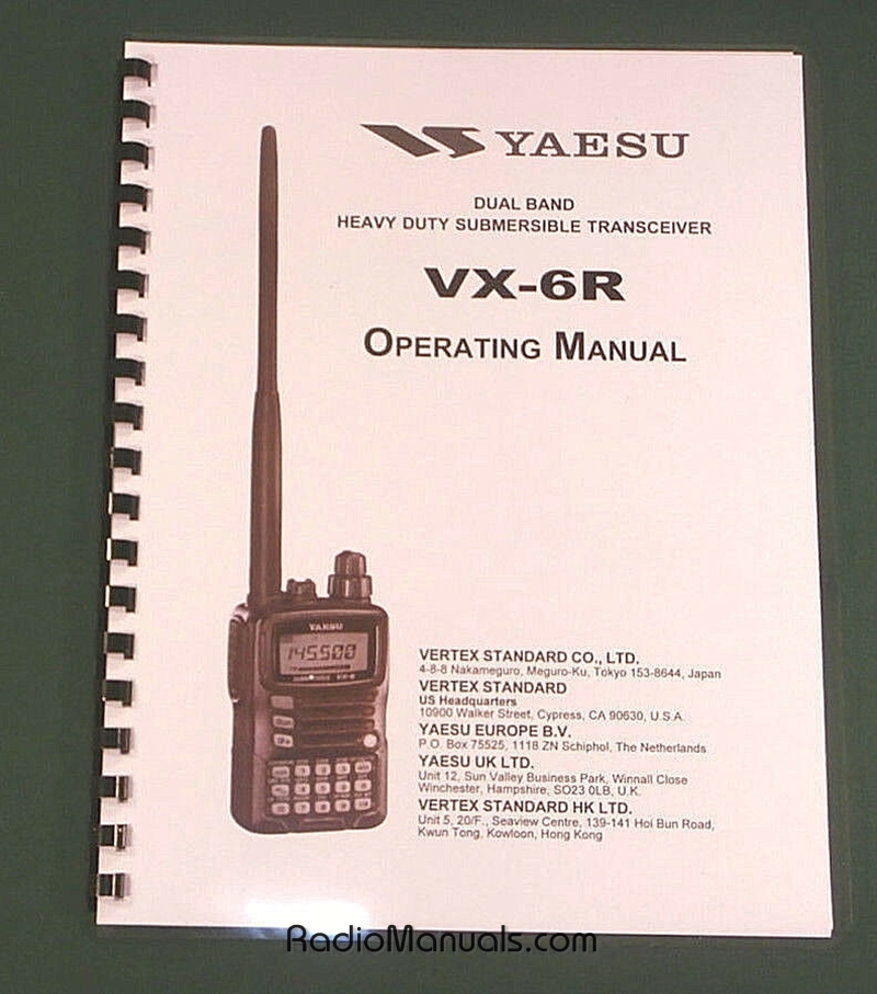 Yaesu Vx 6r Manual